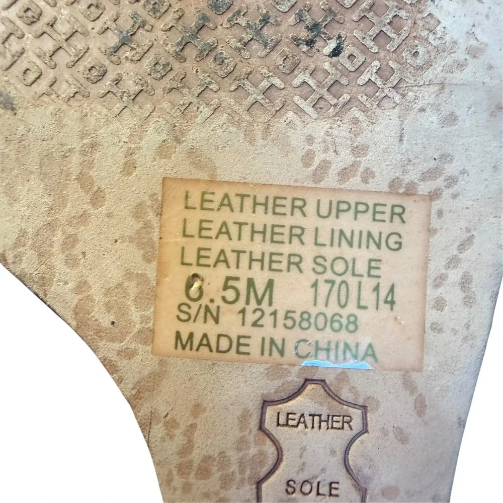 Tory Burch Tan Leather Laser Cut Scalloped Wedge Sandals Ankle Strap Womens 6.5